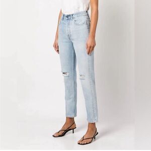 ANINE BING Sonya Mom Jeans Size 27 Distressed‎ Button Fly